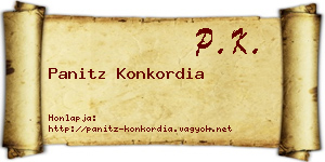 Panitz Konkordia névjegykártya